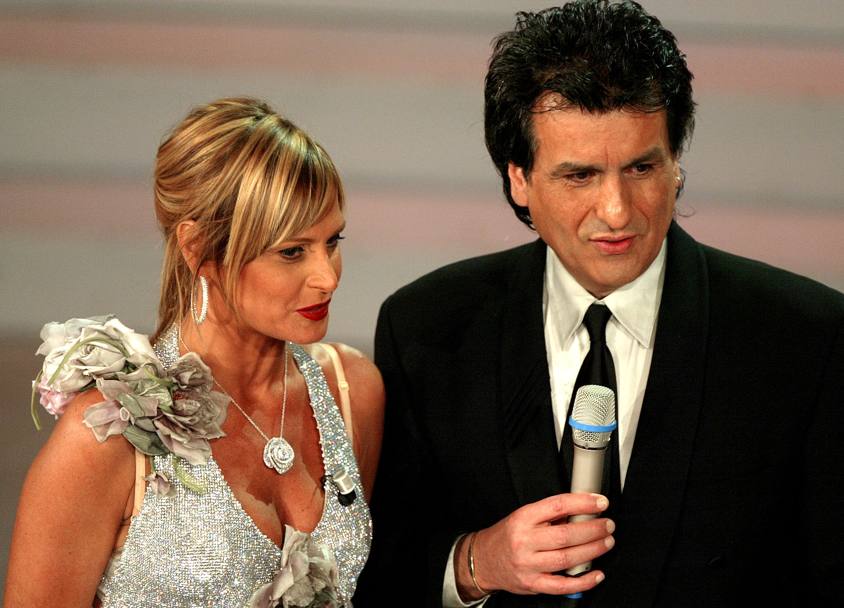 Conduttrice del Festival di Sanremo, con Toto Cutugno